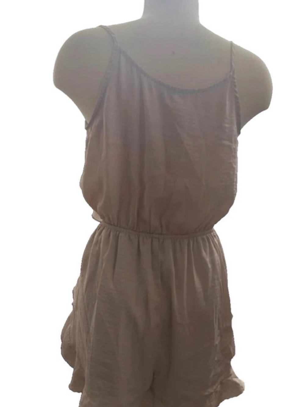 Charlotte Russe Blush Ruffle Button-Front Romper - Picture 2 of 3